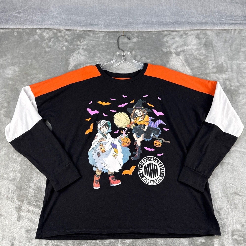 Hot Topic My Hero Academia Shirt Womens M Halloween Deku Ochaco Black EUC